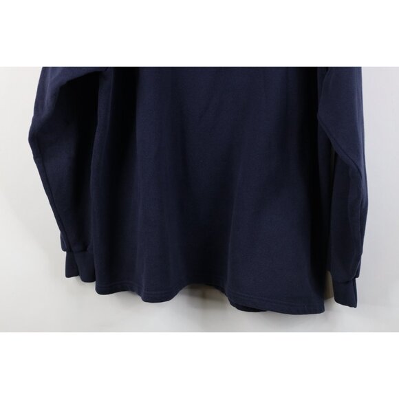 Vintage 90s Streetwear Mens XL Faded Blank Heavy Half Zip Pullover Sweatshirt - Picture 13 of 13